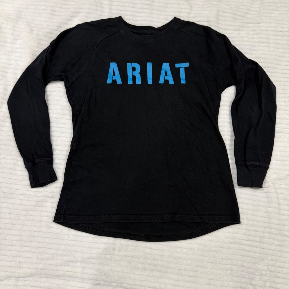 Ariat Rebar Womens Black Long‎ Sleeve Graphic Logo Work Shirt Size M